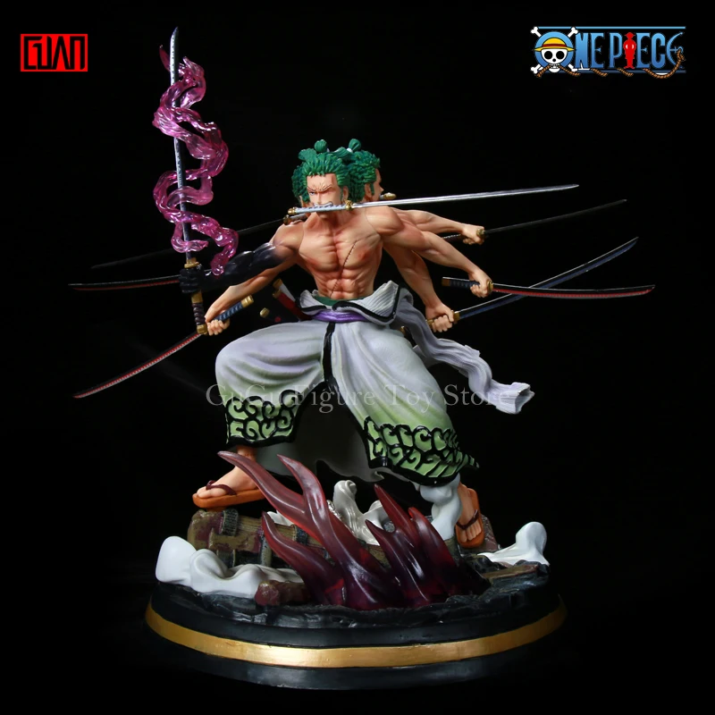 

31cm One Piece Zoro Figure Wano 9 Sword Style PVC Anime Action Figurine Statue Light Base Collectible Model Doll Decoration Gift