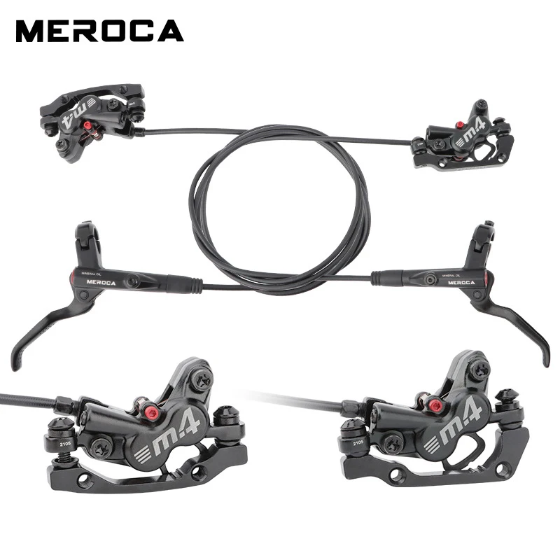

MEROCA M4 MTB Hydraulic Disc Brake 4 Piston With Cooling Full Meatal Pad CNC Tech Mineral Oil For AM Enduro Bicycle E4 ZEE M8120