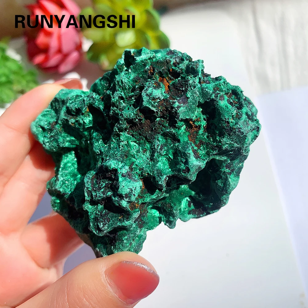 

1pc big Malachite Raw Stone Sculpture Irregular Shape Ornament Fish Tank Decoration Healthy Quartz Rock Collection