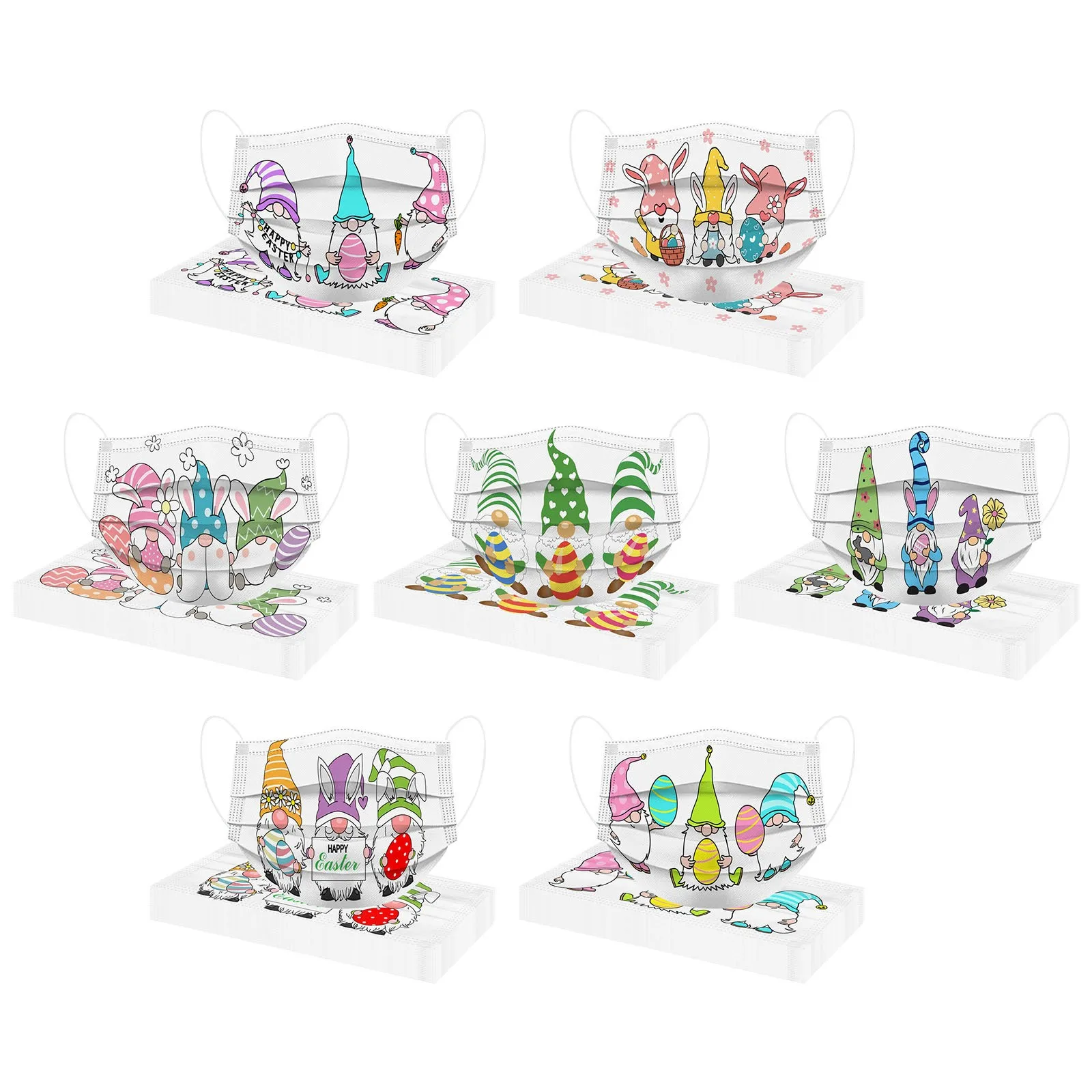 Маска одноразовая Защитная 3-слойная для лица пылезащитная с растягивающимися