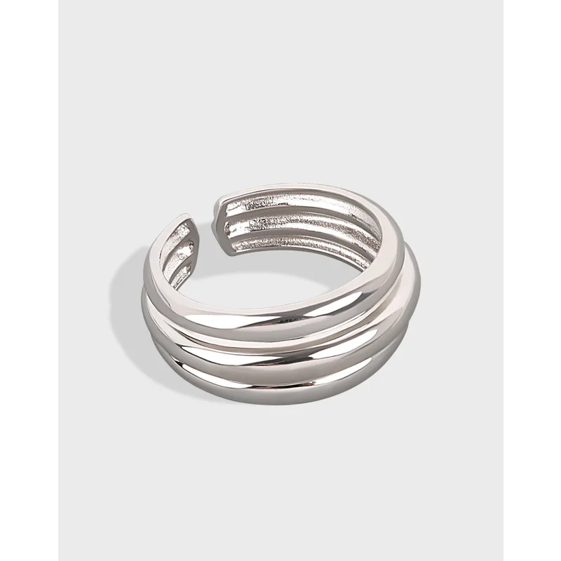 

Lanre.Q Fashion Personality 925 Sterling Silver Minimalist Line Ring 18k Gold Plated Adjustable Rings for Women Jewelry