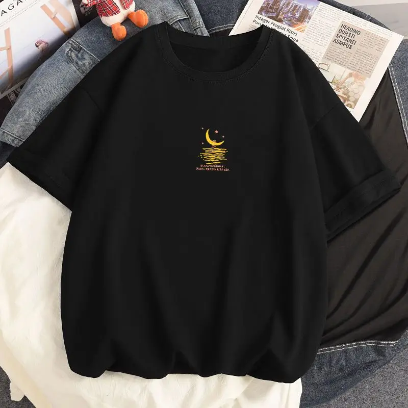 

Women T-shirt 2023 Spring Short Sleeve O Neck Loose Tees Flower Heart Print Six Colors Pure Cotton Comfort Casual Tops
