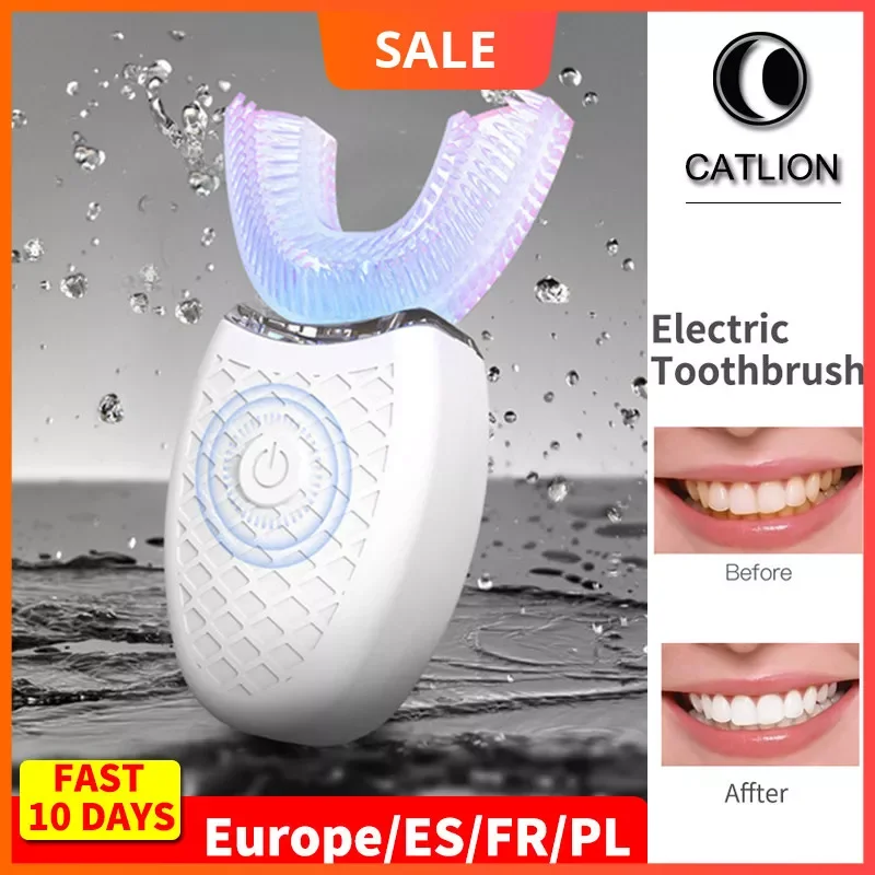 

CATLION Sonic Electric Toothbrush Usb Rechargeable Silicon Teethbrush Ipx8 Waterproof U 360 Brush Heads Cleaner Tooth Whitening