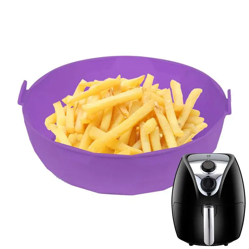 

16cm Air-Fryers Oven Baking Tray Fried Chicken Basket Mat AirFryer Silicone Pot Round Replacemen Grill Pan Accessories