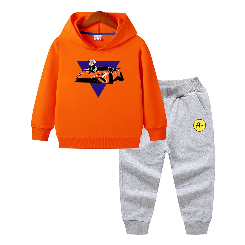 Merch A4 Gelik Lamba Boy Kids Hoodies Suit Comfortable Girl Baby Hooded Sweatshirts Casual Children Clothing Hoody+Pants 2pcs