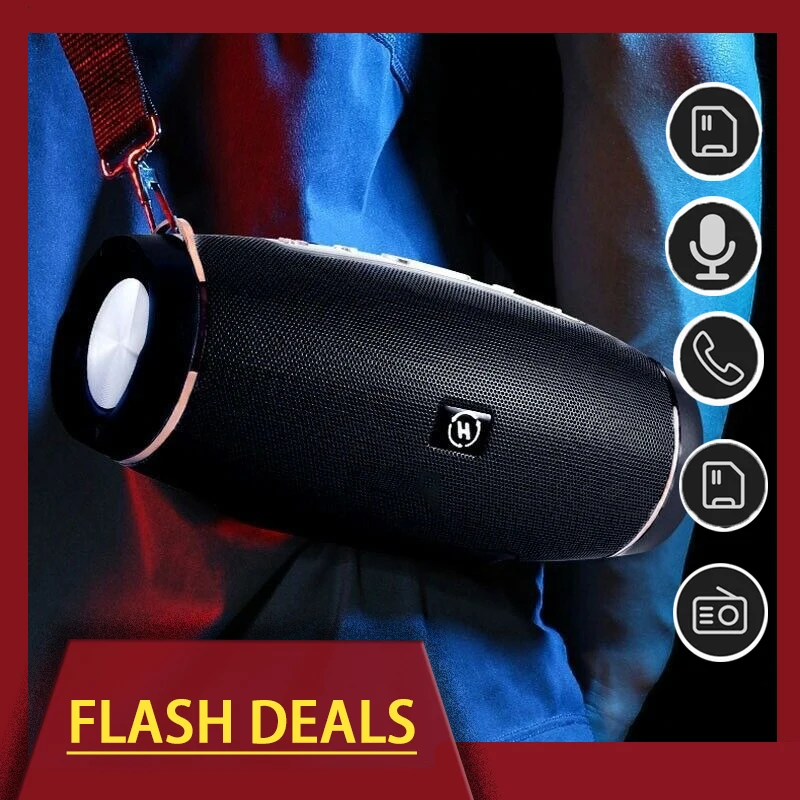 

Wireless Bluetooth Speaker Portable Powerful Subwoofer Radio FM Caixa De Som Bluetooth Handsfree Music Player Support TF Card