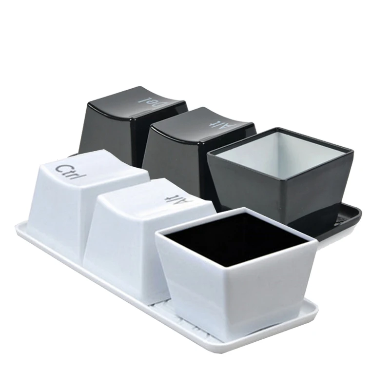 3pcs/Set Simple Keyboard Ctrl ALT DEL Novelty Creative Type Tea Milk Coffee Mug Cup Container Mugs Drinkware Officer Gift - купить по