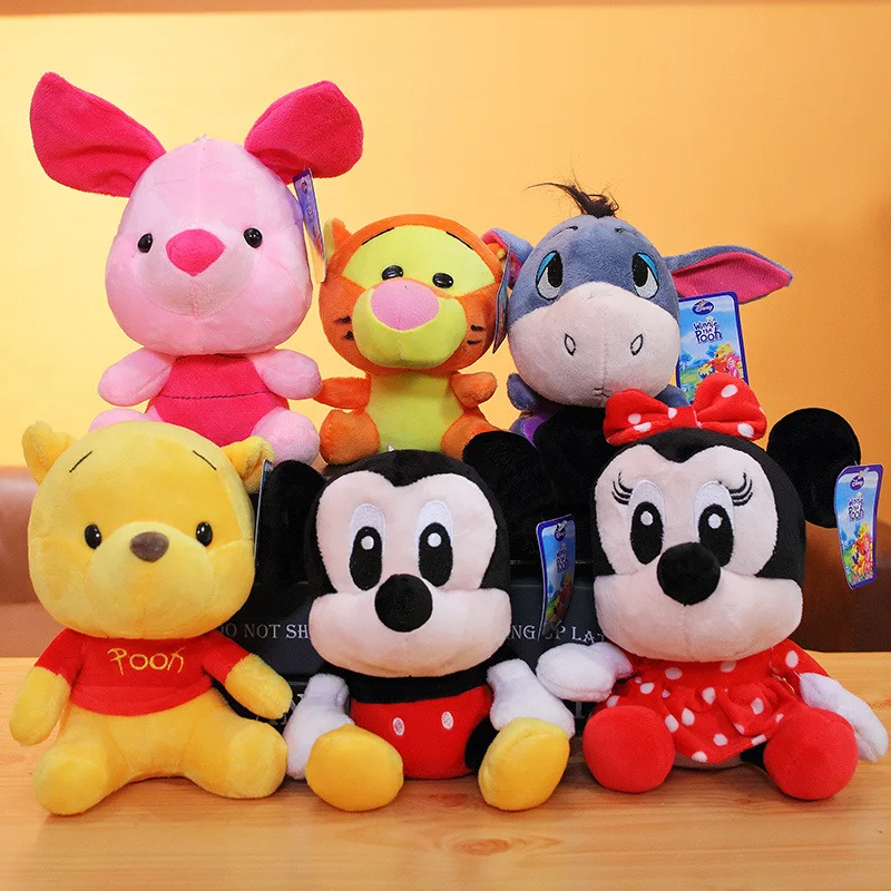 Muñeco de peluche de Disney para niños, Pin de Winnie the Pooh, Mickey Mouse, Minnie Tigger