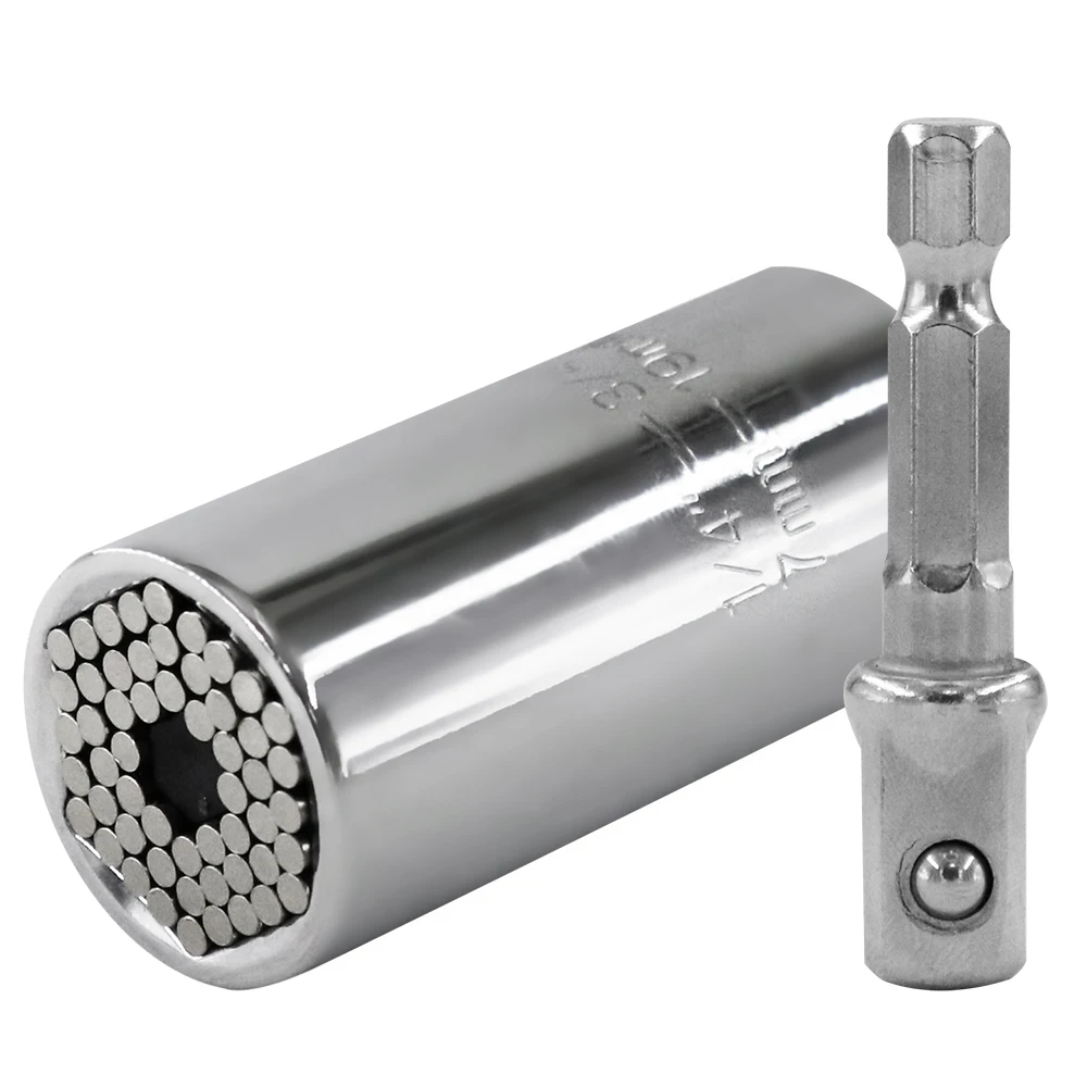 

Universal Torque Wrench Head Set Socket Sleeve 7-19mm Power Drill Ratchet Bushing Spanner Key Magic Multi Hand Tools