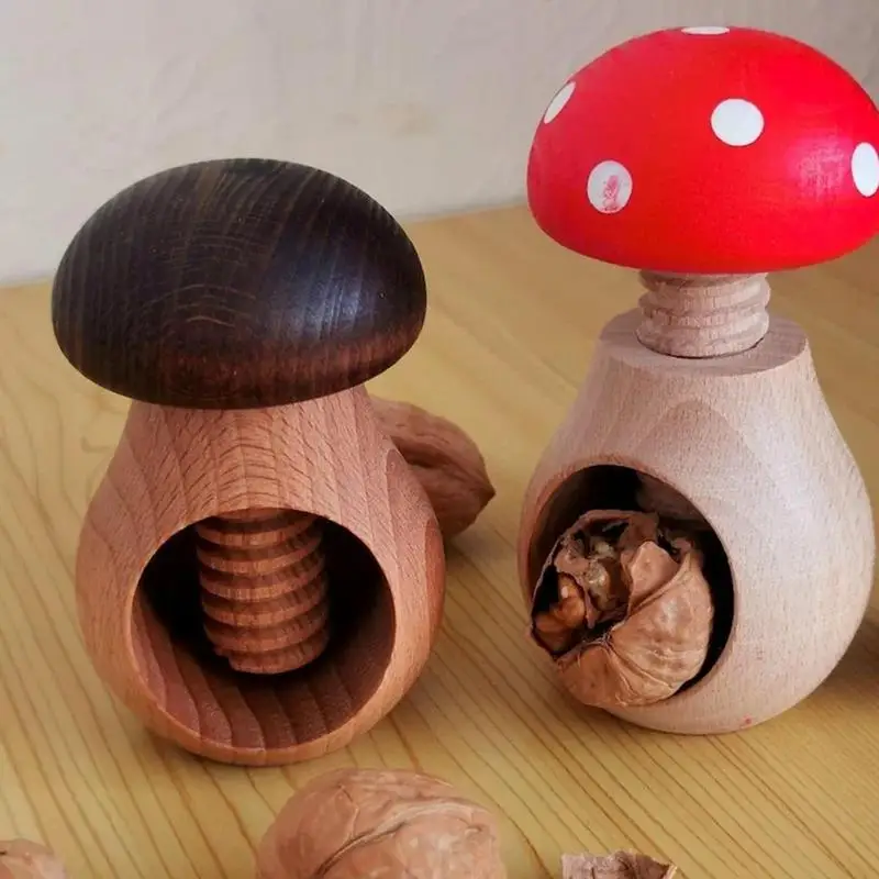 

Unique Wood Mushroom Nut Cracker Wooden Nutcracker Mushroom Shape Nut Cracker Walnut Cracker Beech Wood Mushroom Cracker