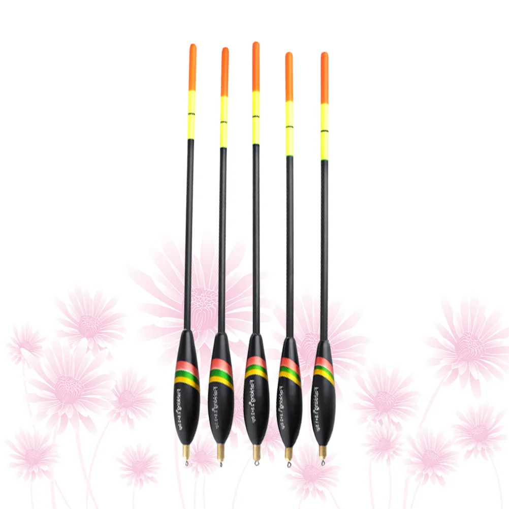 

5PCS Outdoor Fish Floats Long Shot Bobbers Wide Tail Fish Drift Fishing Accessories for Lake Sea with Lead Weight