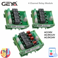 geya 4 channel relay module 1 spdt din rail mount 12v 24v dcac interface relay module for plc
