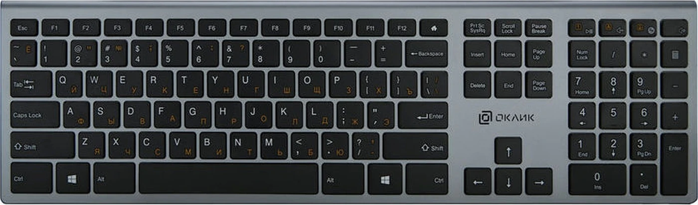 

Клавиатура беспроводная Оклик 890S, серый