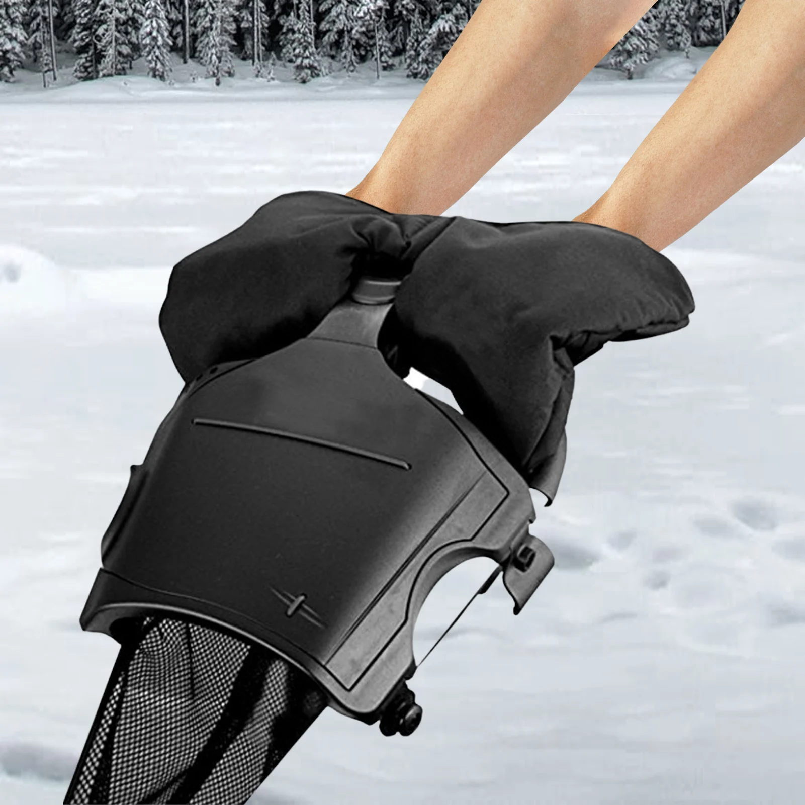 

Breathable Polyester Golf Windproof Push Cart Gloves Mittens Winter Cart Warm Fleece Baby Stroller Waterproof Grip Warm