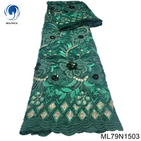 2022 green sequin multicolor lace fabric corel color african embroidery sequence nigerian french party latest aso ebi tulle 79n