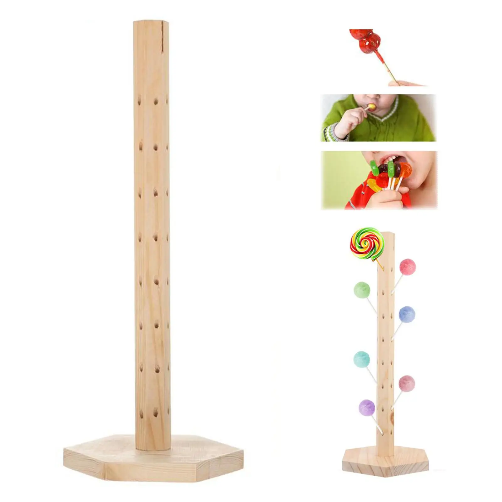 

Wooden Lollipop Holder Decorative Candy Table Display Shower Birthday Decor