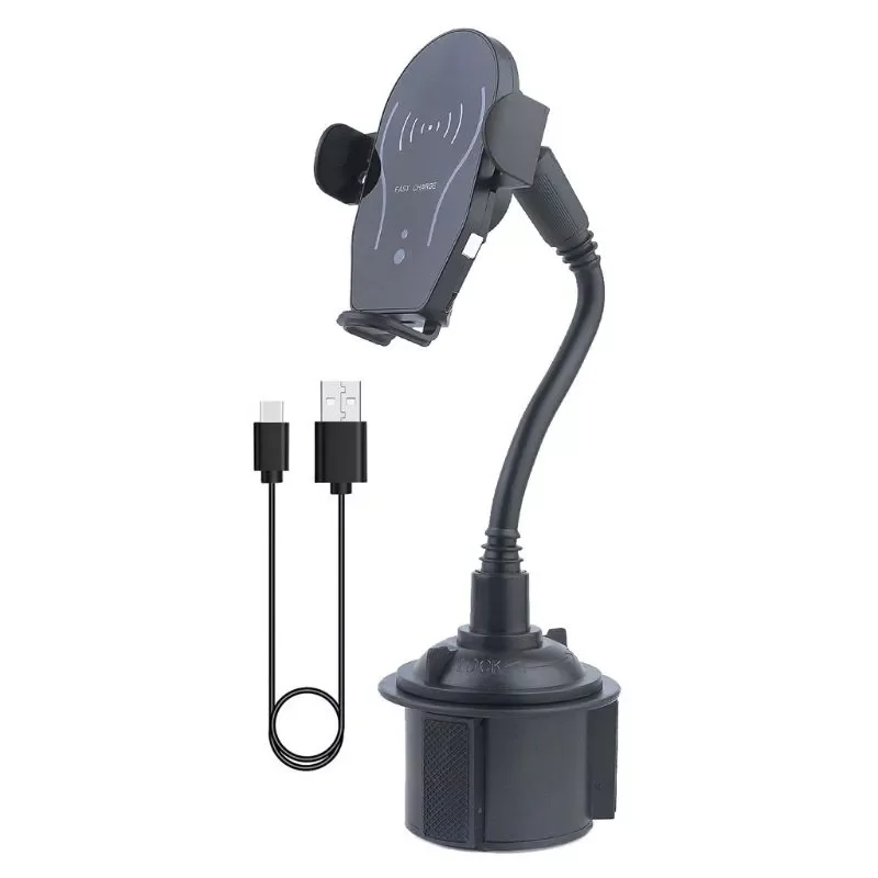 

Universal Car Cup Phone Holder Mount Automatic Infrared Smart Sensor Clamping Qi 10W Wireless Charger Phone Mount Stand for ipho