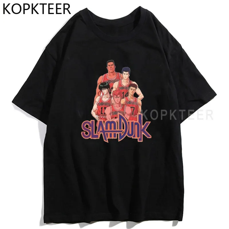 

Футболка Slam Dunk Мужская с мультяшным принтом, рубашка из чистого хлопка с круглым вырезом, уличная одежда, Прямая поставка