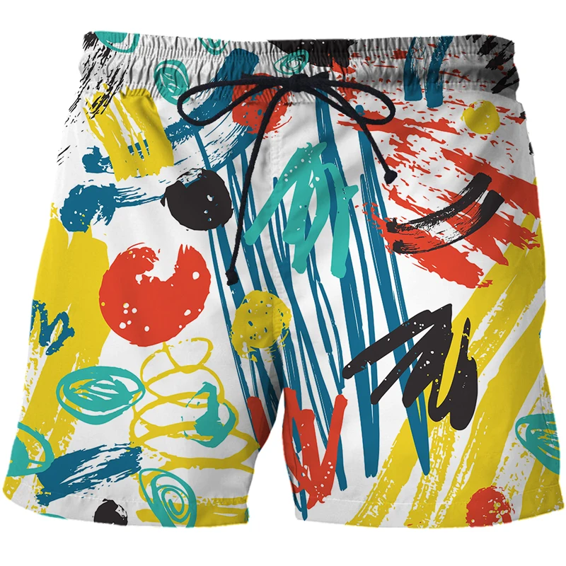 2022 Men's shorts Abstract graffiti art summer 3D Printed Board Shorts Plus Size Surfing Trunks XXS-4XL Men swimwear Short Pants