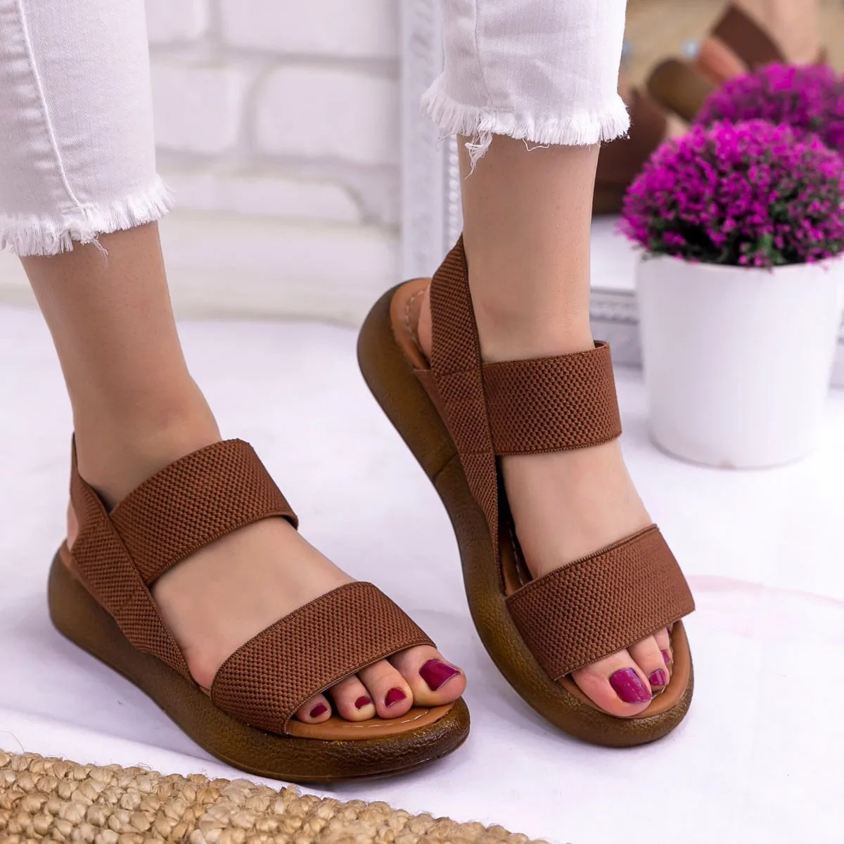 

BveA Store Fashion Spring Summer For Female Casual Sexy Convenient Slippers Heels Margine Taba Soled Sandals