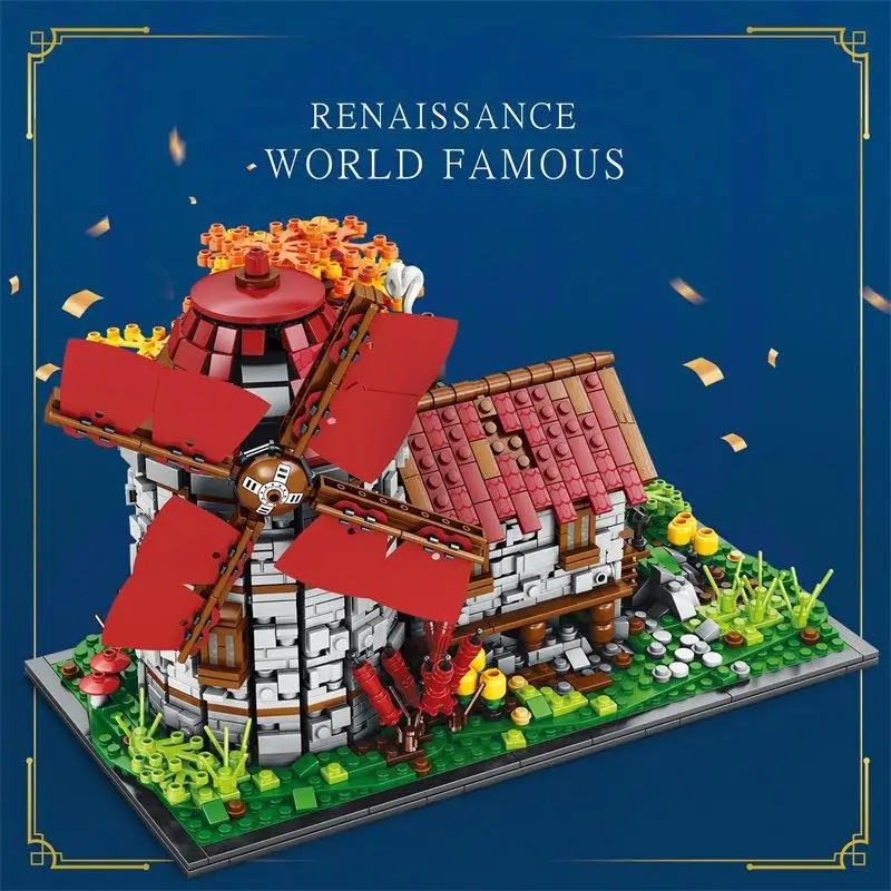 Reobrix 66014 ветряные мельницы Европейского века городская модель модульная уличная