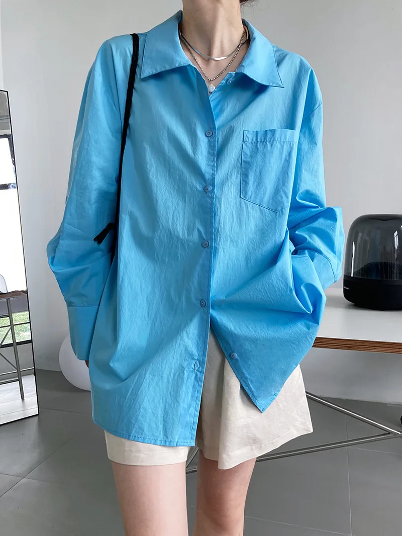 Женские осенние блузки с отложным воротником свободные стильные женские топы и