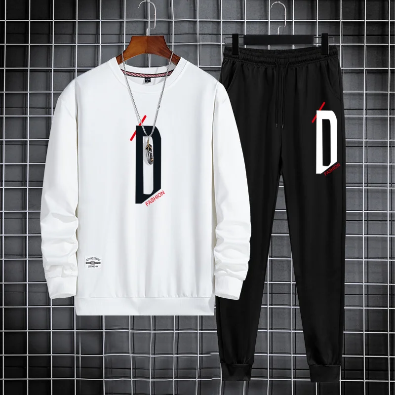 

2 Pieces Suits Hoodies Jogger Men Autumn Sportwear Sets Hooded Jackets Pants Hip Hop Sports Tracksuit Men's Clothing Large Sizes