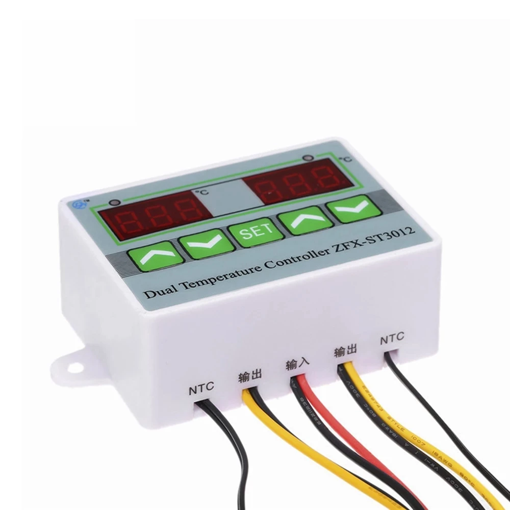 Цифровой термостат с двойным датчиком температуры 220 В 12 24 переменного тока -