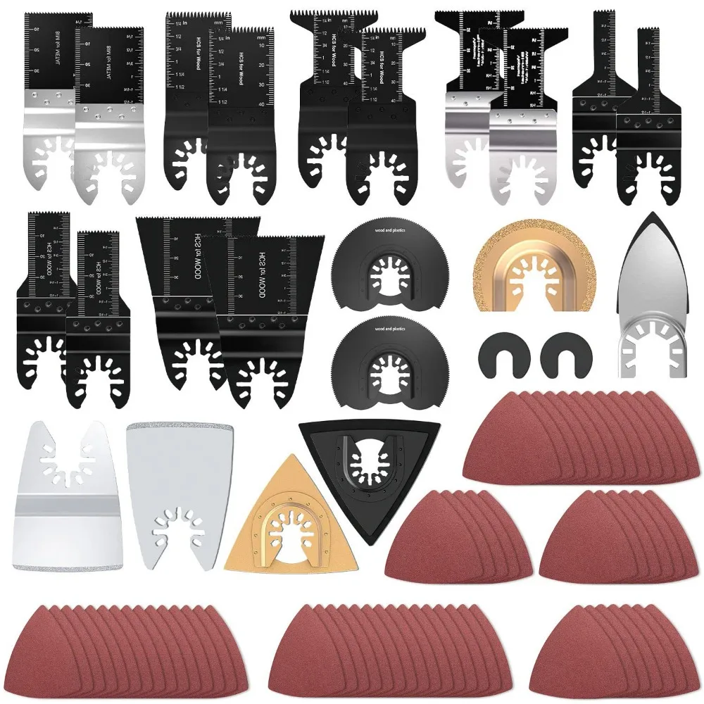84/87/96Pcs Quick Change Oscillating Multi Tool Saw Blade For Fein Black&Decker Bosch Chicago Milwaukee Makita Craftsman Dewalt