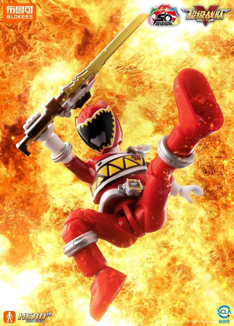 Фото Новый Blokees Super Sentai Stars Version 2, Brave Blind Box Zyuden Sentai Kyoryuger Mystery Box, оригинальные коллекционные игрушки на день рождения, подарок №4