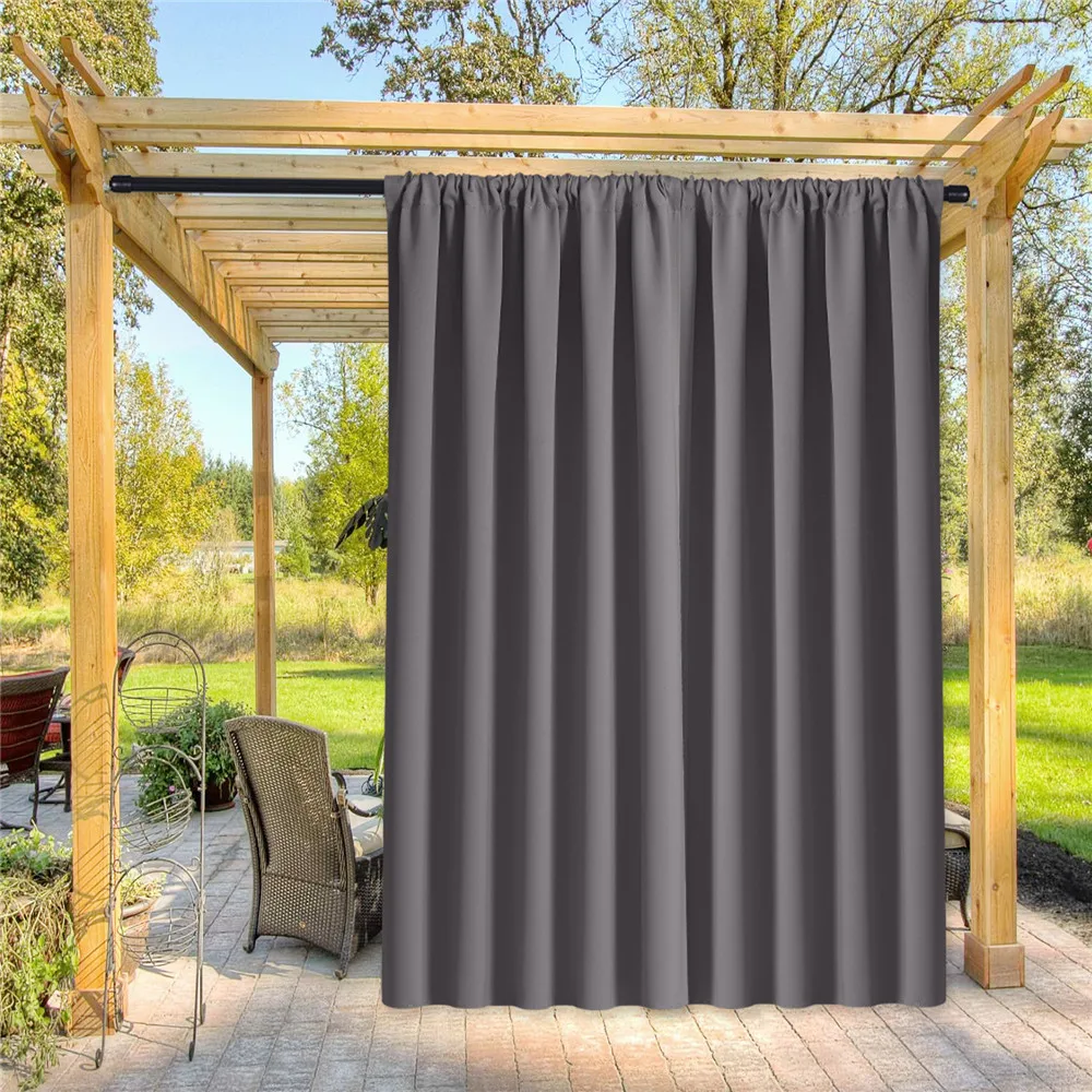 

NICETOWN 15 Colors Outdoor Curtain Drape Blackout Light Blocking Fade Resistant with Grommet Rust-Proof for Porch&Beach&Patio
