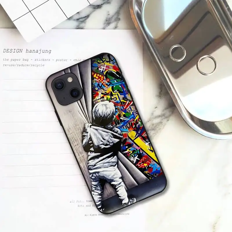 Чехол для телефона ART Graffiti Street Banksy для iPhone 11 12 Mini 13 Pro XS Max X 8 7 6s Plus 5 SE XR Shell on.