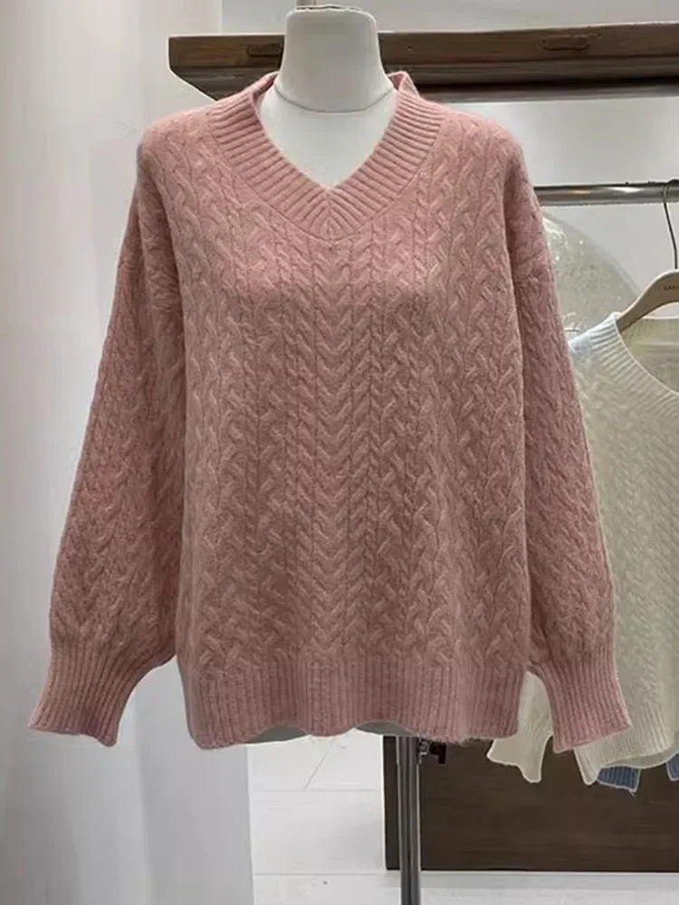 Повседневные вязаные свитера для женщин уличная одежда с длинным рукавом модные