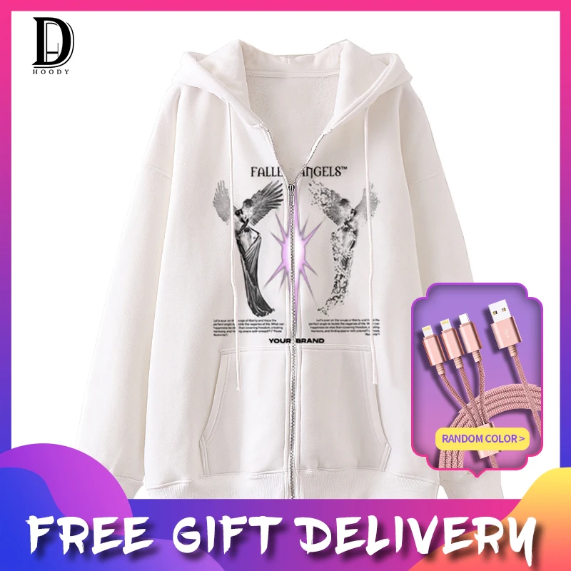 

Женская толстовка Angell с длинным рукавом, на молнии, с капюшоном