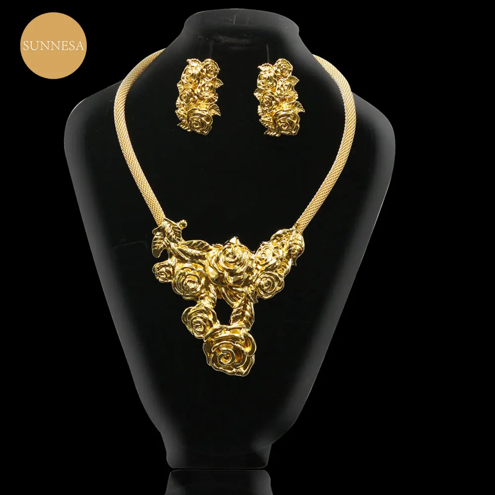 

Серьги с золотым покрытием, ожерелье для женщин, подвески, Дубай, 18k, ювелирные наборы, роскошные дизайнерские украшения