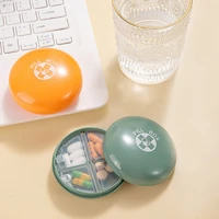 portable round shape small medicine pill box portable 7 days weekly travel medicine holder tablet storage case container