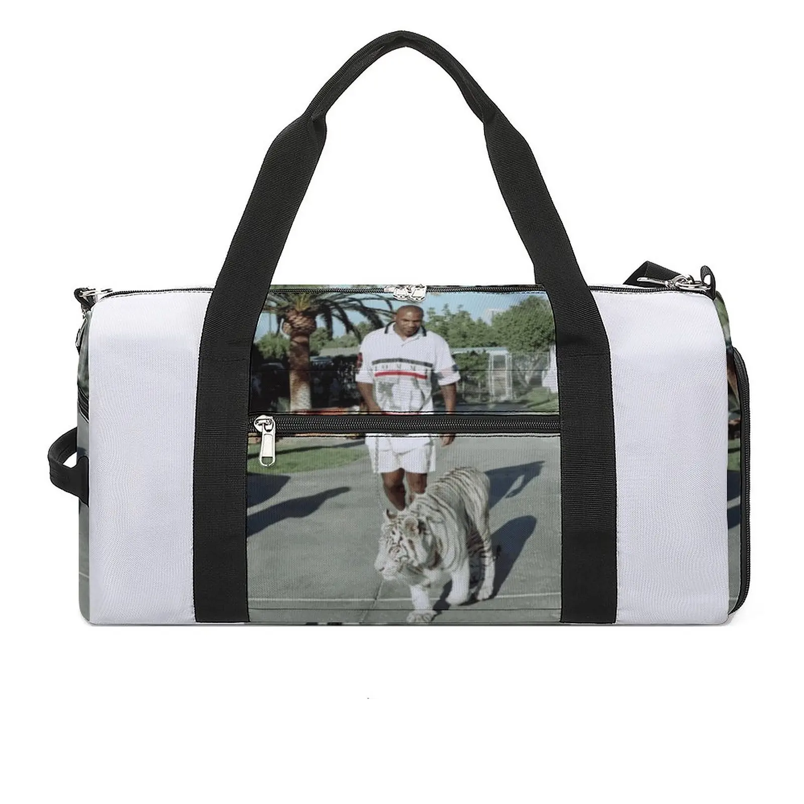 

Tiger Sports Bags Mike Tyson Travel Gym Bag Gym Accessories Novelty Handbags Male Female Design Portable Fitness Bag
