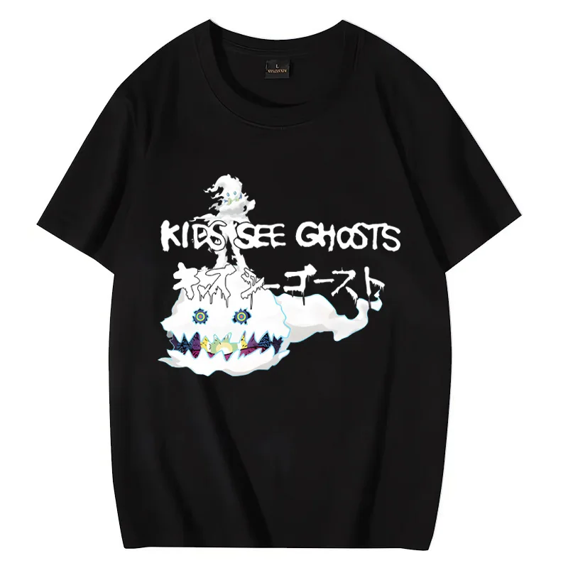 

Kids see ghosts Vintage Graphics T Shirt throwback Men Women Fashion streetwear Oversized Short Sleeve 100% Cotton Unisex Tee