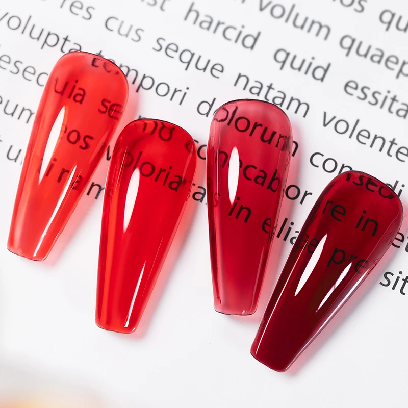 BOZLIN 7 5 мл вишневый полупрозрачный цвет красного желе прозрачный гель для ногтей