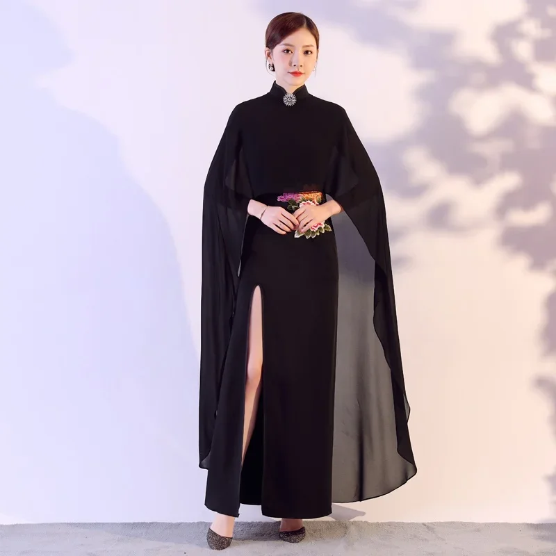 2024 традиционное китайское платье Qipao Восточный Костюм платья с разрезом и