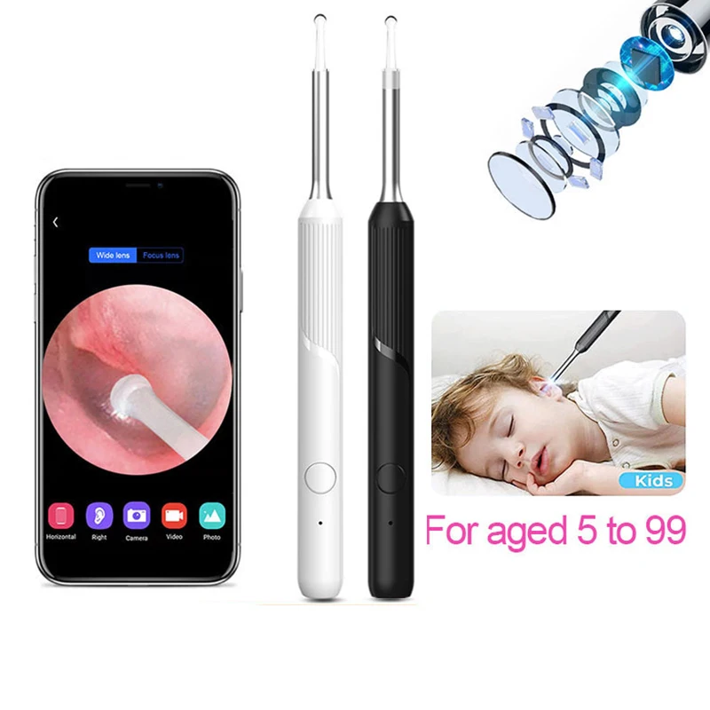 

High Precision Ear Wax Removal Tool Ear Cleaner With Camera LED Light Ear Endoscope 1080P Kit for iPhone iPad Android Ear Spoon