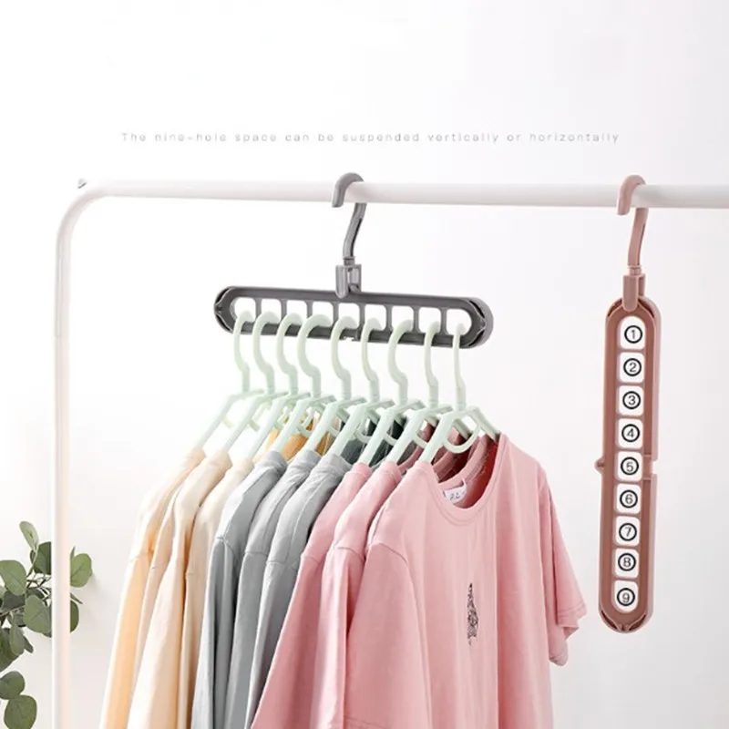 

5pcs Clothes Hanger Racks Multi-port Support Circle Drying Multifunction Plastic Scarf Clothes Hanger Hangers Storage Rack