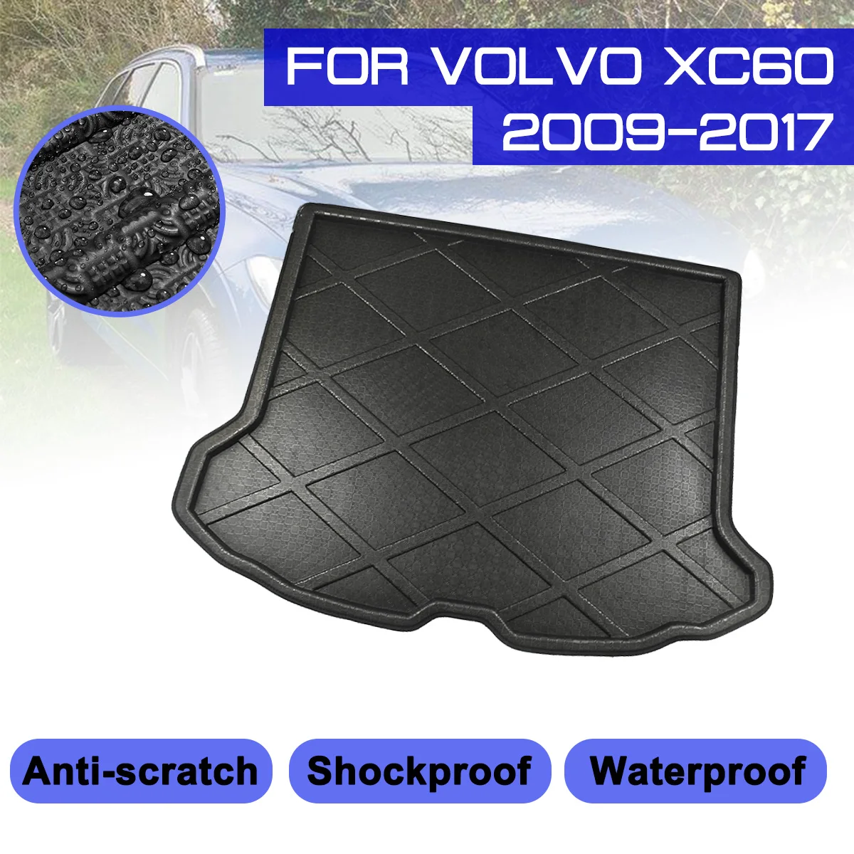 

Коврик для багажника автомобиля, водонепроницаемые напольные коврики, коврик для защиты от грязи, поднос для грузового автомобиля Volvo XC60 ...