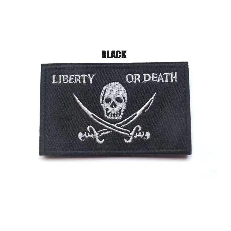 Большой и маленький глаз Пиратский Флаг Череп Вышивка Липучка нарукавная
