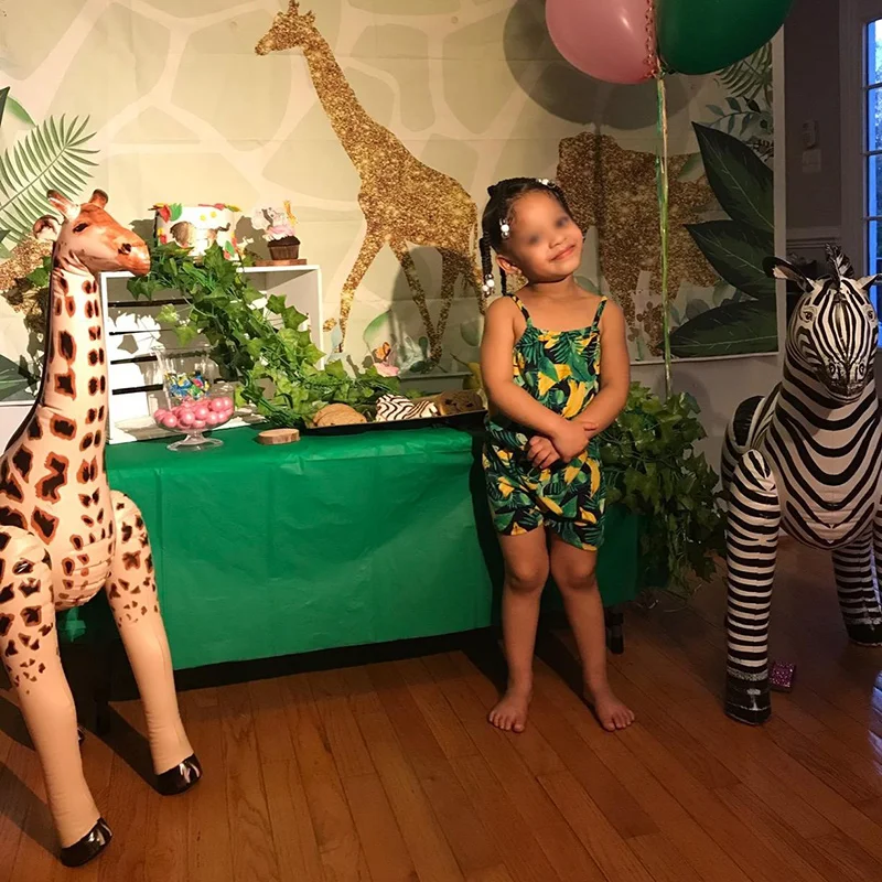 

Jungle Giant Animal Simulation Inflatable Giraffe Elephant Zebra Rabbit Frog Balloon Woodland Safari Birthday Party Decoration