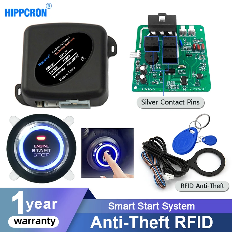 

Автомобильная сигнализация Hippcron, система оповещения с пультом дистанционного управления, кнопкой пуска и останова двигателя