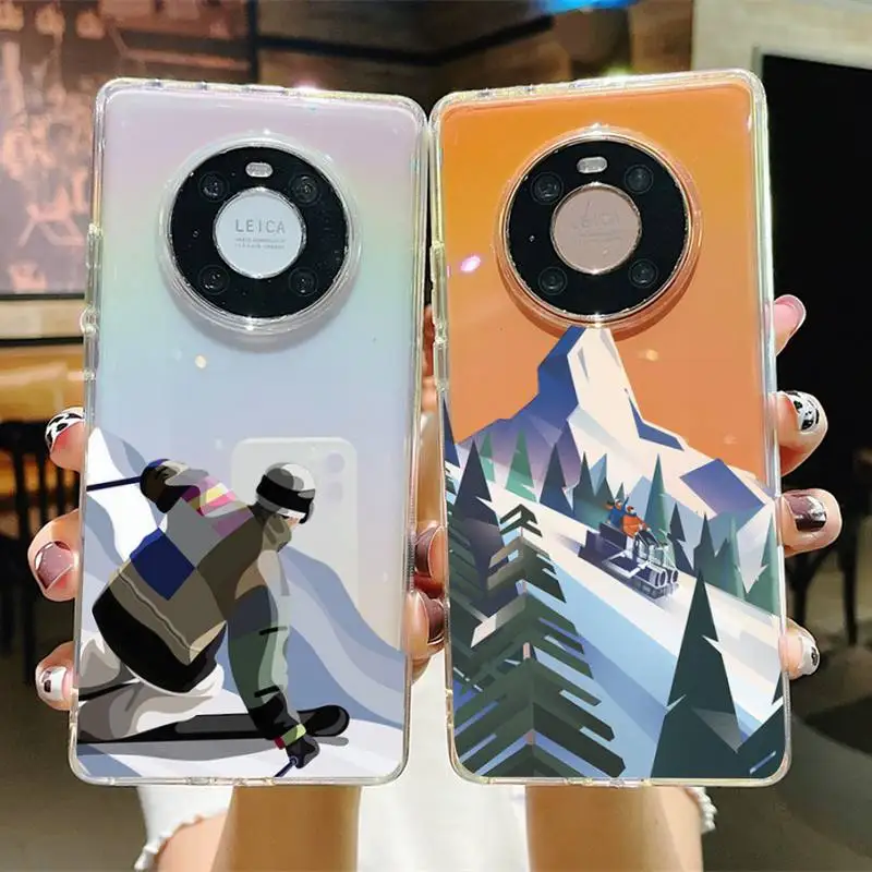 

Skiing Snow Snowboard Skis Phone Case for Samsung S20 ULTRA S30 for Redmi 8 for Xiaomi Note10 for Huawei Y6 Y5 cover