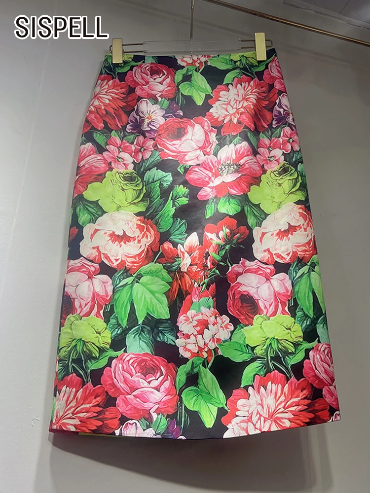 

Женская юбка с цветочным принтом SISPELL, облегающая юбка с высокой талией и разрезом, популярный цвет, летняя одежда, 2023