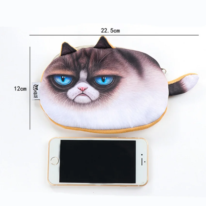 1 шт. милый котенок пенал ручка сумка для хранения прекрасный кот фланель студент