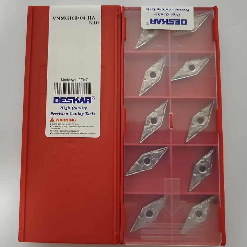 

VNMG160404-HA K10/VNMG160408-HA K10 VNMG331 VNMG332 DESKAR CNC blade carbide inserts For Aluminum 10pcs/box